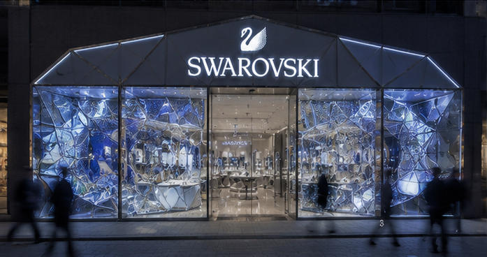 Futuristic art window & exterior exhibition display