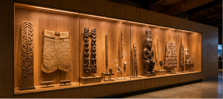 Natural specimen case for biological exhibition zones