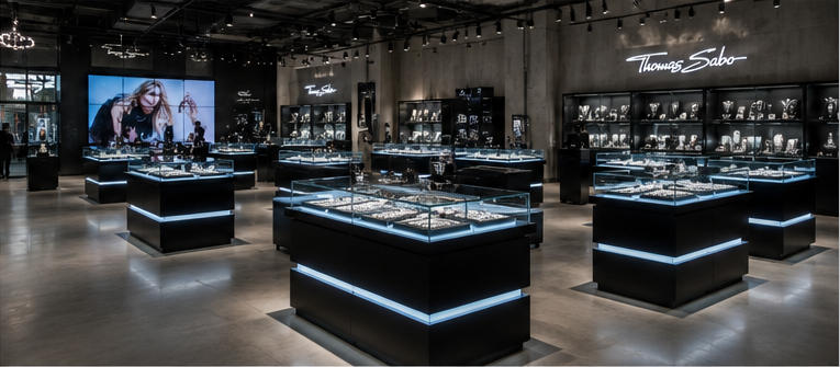 Long open trend accessory counters multi-series mixed display