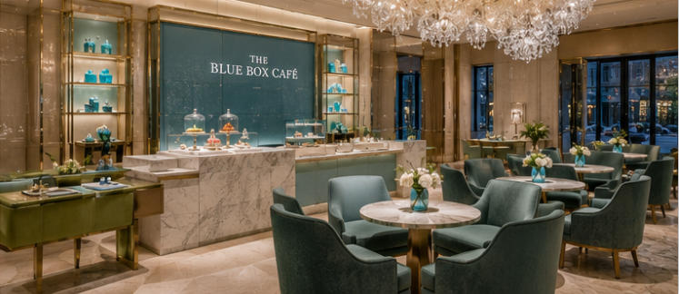 Full interior of Tiffany & Co. Fifth Avenue landmark flagship