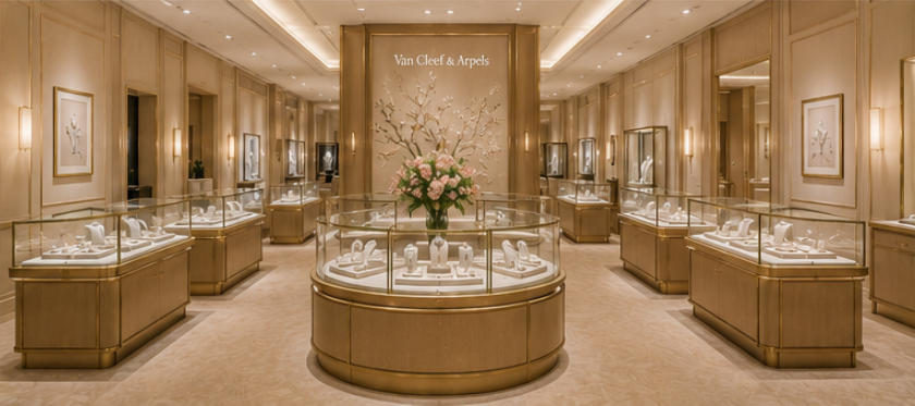 Full interior view & overall French elegant display system