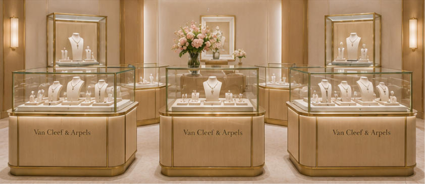 Velvet jewelry cabinet for high-end jewelry appreciation