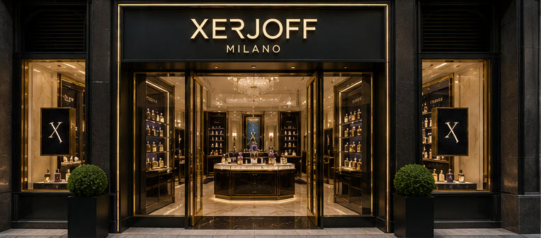 Full panoramic 130㎡ Italian jewelry-style luxury perfume boutique layout