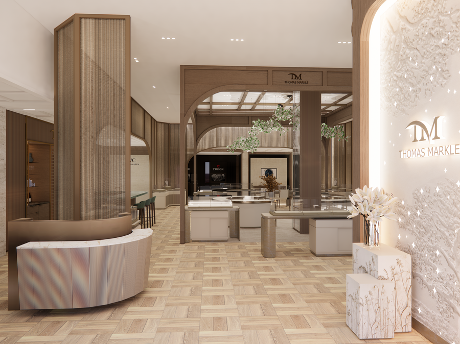 Luxury jewelry watch display 3D render