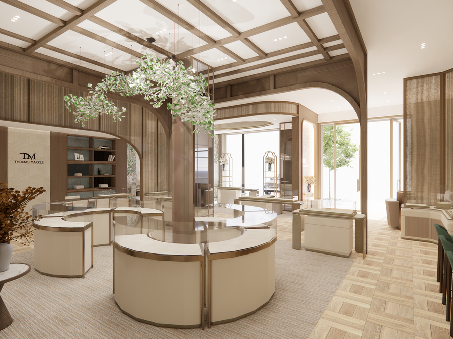 Boutique lighting atmosphere 3D design